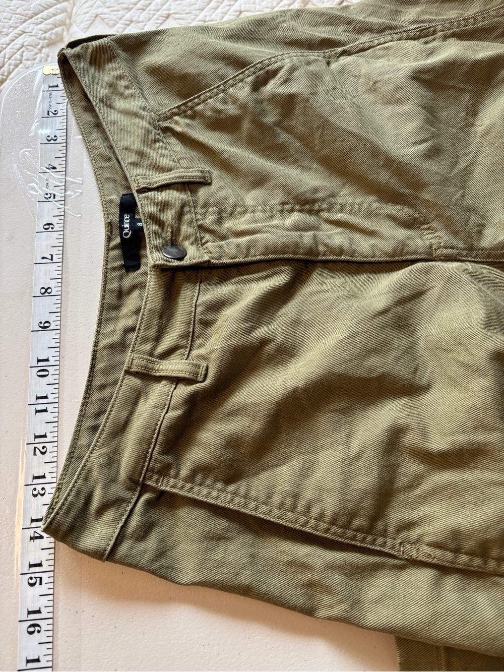 Quince Barrel Jeans Size 8 Organic Cotton Stretch Twill Utility Quiet Luxury - Picture 9 of 11